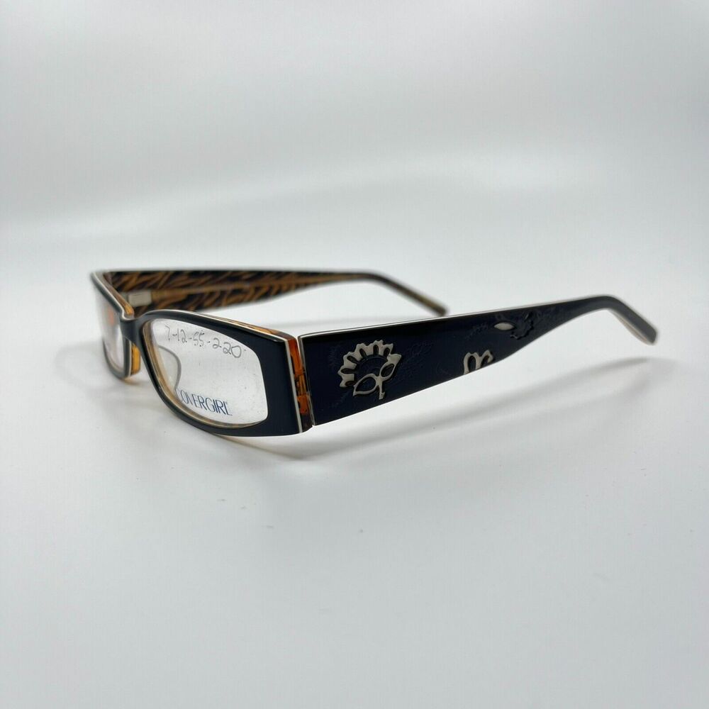 CoverGirl Women's Eyeglasses Frame Black Orange‎ CG0416 53-15-140 H6722
